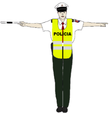 Ak policajt pri riadení cestnej premávky dáva tento pokyn, znamená to